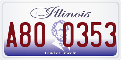 IL license plate A800353