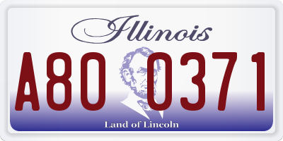 IL license plate A800371