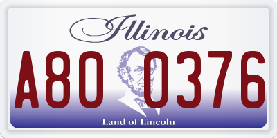 IL license plate A800376