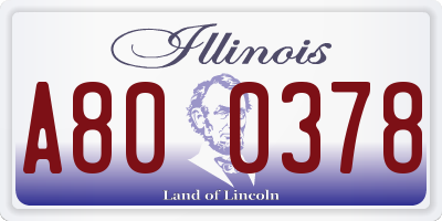 IL license plate A800378