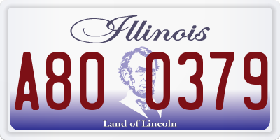 IL license plate A800379