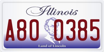 IL license plate A800385