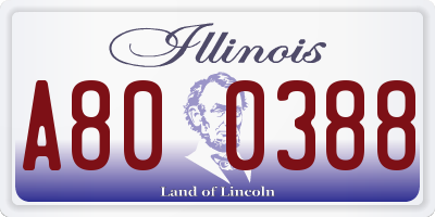 IL license plate A800388