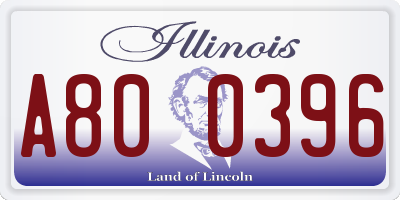 IL license plate A800396