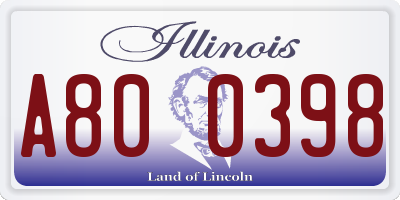 IL license plate A800398