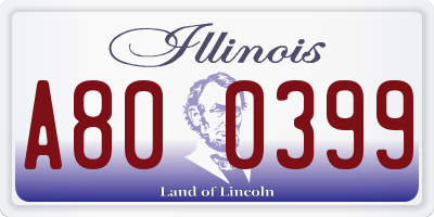 IL license plate A800399