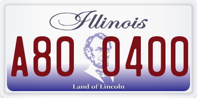 IL license plate A800400