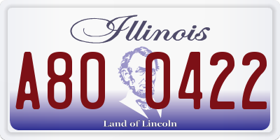 IL license plate A800422