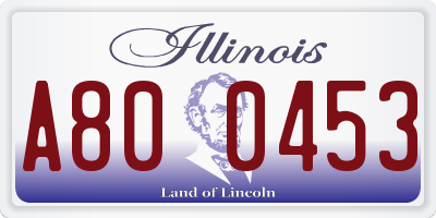 IL license plate A800453