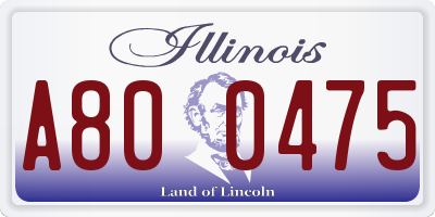 IL license plate A800475
