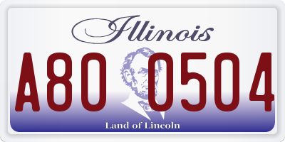 IL license plate A800504