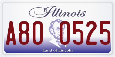 IL license plate A800525