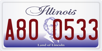 IL license plate A800533