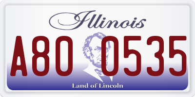 IL license plate A800535