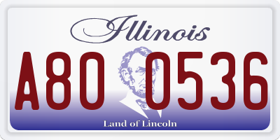 IL license plate A800536