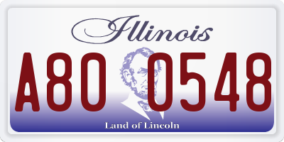 IL license plate A800548