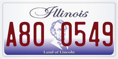 IL license plate A800549