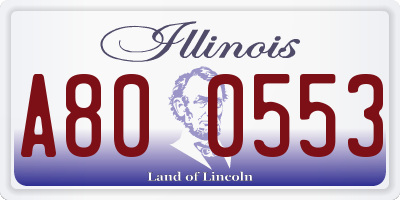 IL license plate A800553