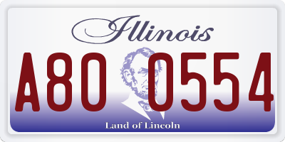 IL license plate A800554