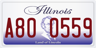 IL license plate A800559