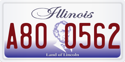 IL license plate A800562