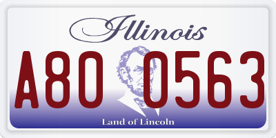 IL license plate A800563