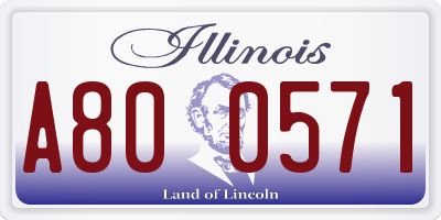 IL license plate A800571