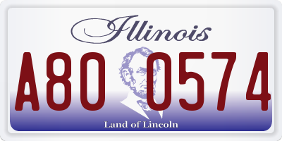 IL license plate A800574