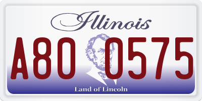 IL license plate A800575