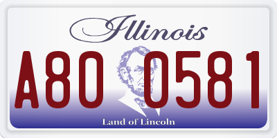 IL license plate A800581