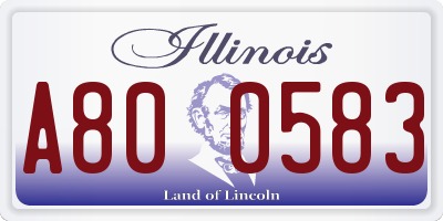 IL license plate A800583