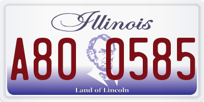 IL license plate A800585