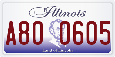 IL license plate A800605