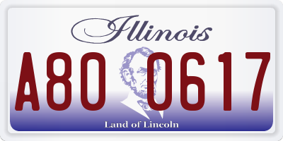 IL license plate A800617