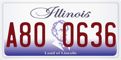 IL license plate A800636