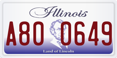IL license plate A800649