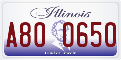 IL license plate A800650
