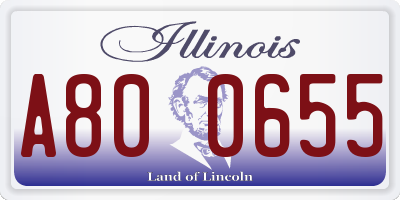 IL license plate A800655