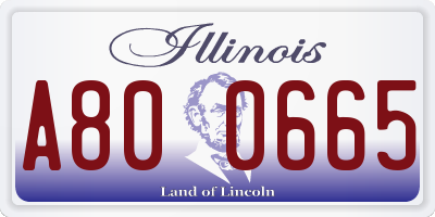 IL license plate A800665
