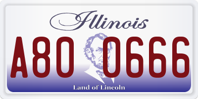 IL license plate A800666