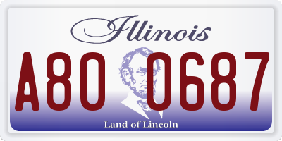 IL license plate A800687