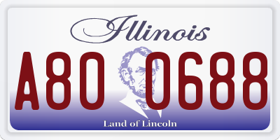 IL license plate A800688