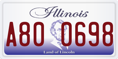 IL license plate A800698