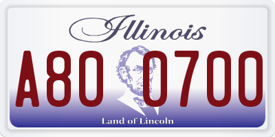 IL license plate A800700