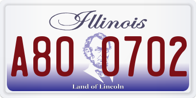 IL license plate A800702