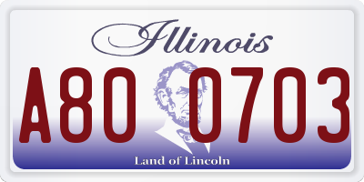 IL license plate A800703