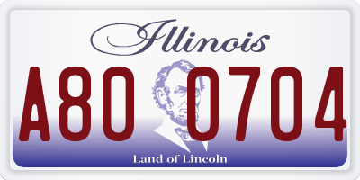 IL license plate A800704