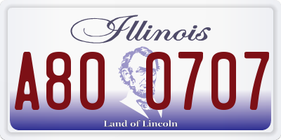 IL license plate A800707