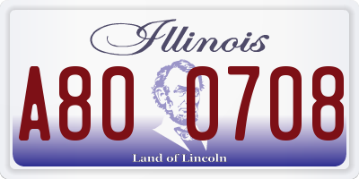 IL license plate A800708