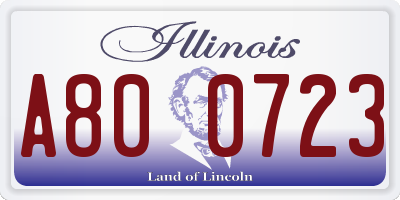 IL license plate A800723